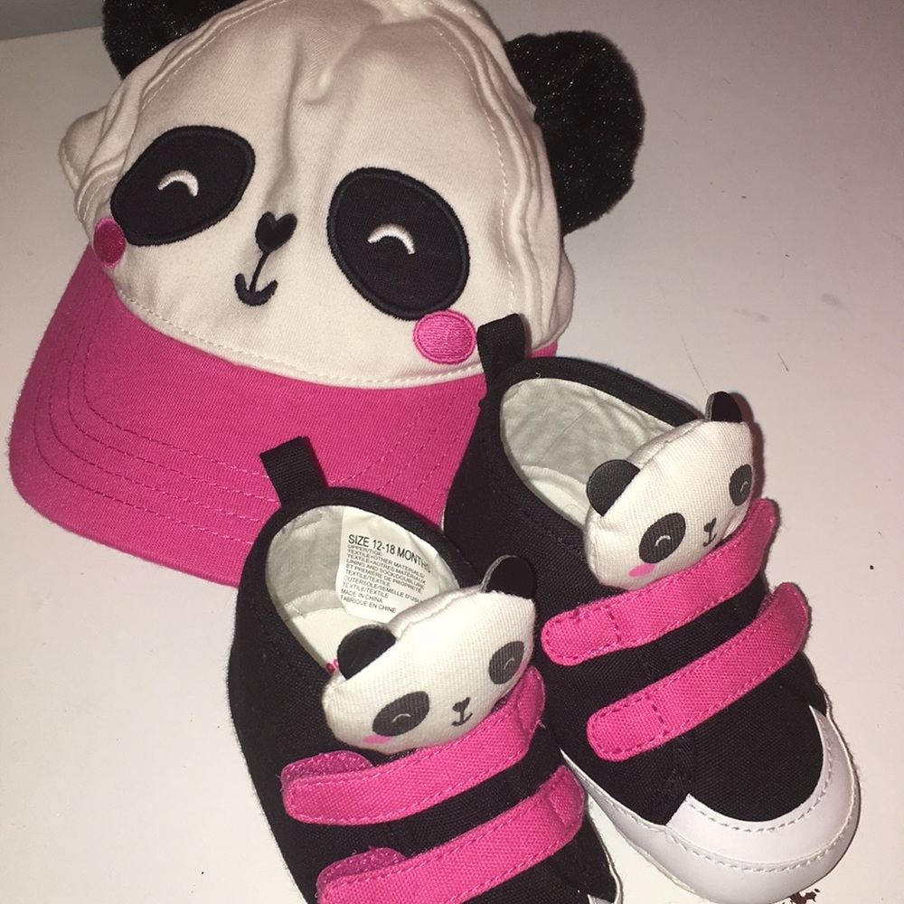 Gymboree panda hat and shoes